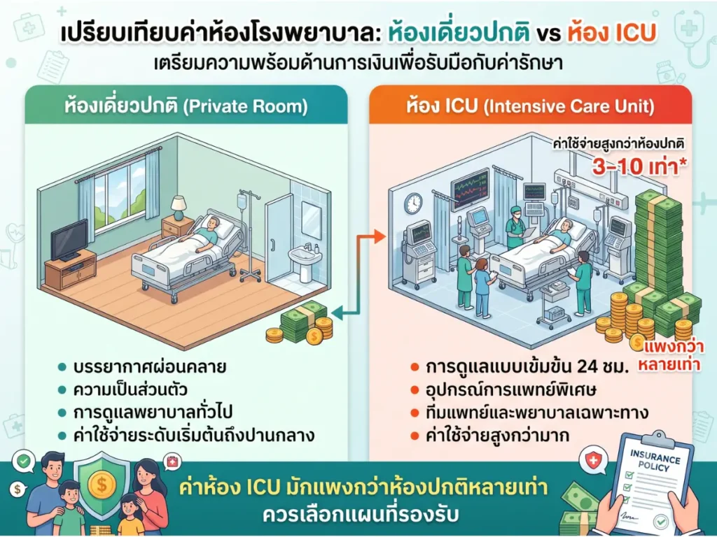 ค่าห้องโรงพยาบาลเท่าไร? เลือกวงเงินประกันสุขภาพให้พอ ไม่ต้องจ่ายส่วนต่าง - รูปประกอบ